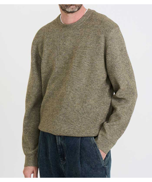 BLACKBROWN（ブラックブラウン）の「ウールブレンドニット [カーキ]（ニット/セーター・メンズ・その他・MEDIUM/LARGE）」の3枚目の写真