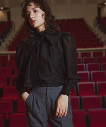 Callarus | ＜単品＞シアーボイルボウタイリボンデザインブラウス〔Callarus〕(シャツ/ブラウス)