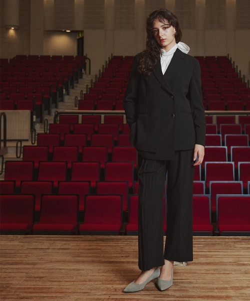 Callarus（カラルス）の「＜単品＞シアーボイルボウタイリボンデザインブラウス〔Callarus〕（シャツ/ブラウス・レディース・ホワイト×ブラック/ブラック/オフホワイト・S/M/L/LL/3L）」の12枚目の写真