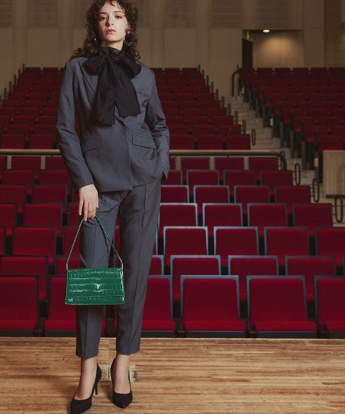 Callarus（カラルス）の「＜単品＞シアーボイルボウタイリボンデザインブラウス〔Callarus〕（シャツ/ブラウス・レディース・ホワイト×ブラック/ブラック/オフホワイト・S/M/L/LL/3L）」の20枚目の写真