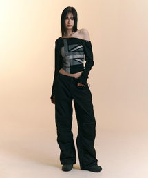 Ava Parachute Wide Pants (Black)