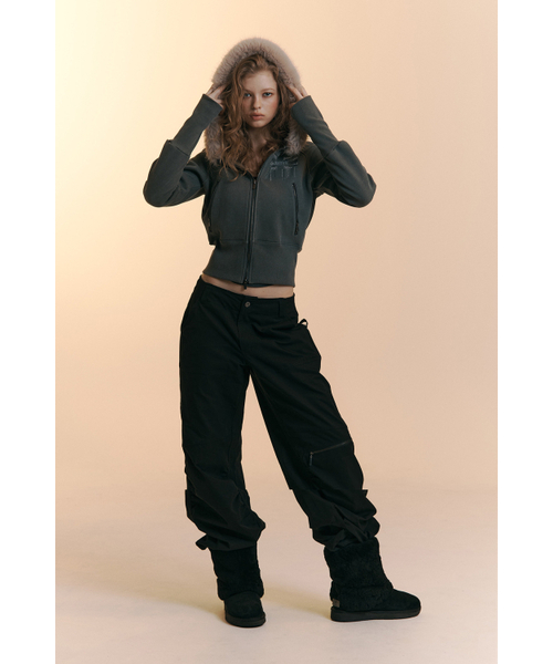 PLEASENOFOLLOW（プリーズノーフォロー）の「Ava Parachute Wide Pants (Black)（その他パンツ・レディース・その他・SMALL/MEDIUM）」の2枚目の写真
