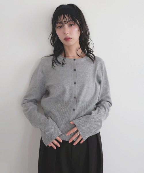 LIAN（リアン）の「ストールセットクルーネックカーディガン（カーディガン/ボレロ・レディース・ピンク/ブラック/オフホワイト/杢グレー・FREE）」の10枚目の写真