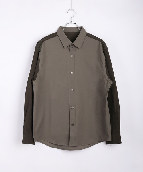 WESTSEA（ウエストシー）の「オーバーサイズ 配色切替 長袖シャツ（シャツ/ブラウス・メンズ・グレー/カーキ・M/L/XL）」の6枚目の写真
