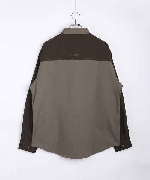 WESTSEA（ウエストシー）の「オーバーサイズ 配色切替 長袖シャツ（シャツ/ブラウス・メンズ・グレー/カーキ・M/L/XL）」の7枚目の写真