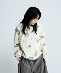JEANASIS | コットンフラワープリントプルオーバー/650165(ニット/セーター)
