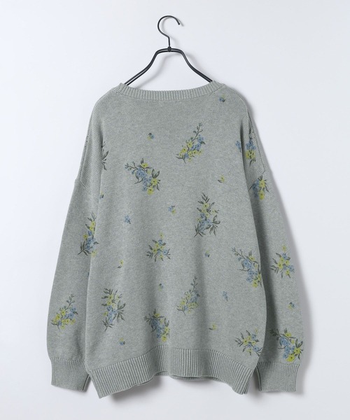 JEANASIS（ジーナシス）の「コットンフラワープリントプルオーバー/650165（ニット/セーター・レディース・ホワイト系その他/ブラック系その他/グレー系その他・FREE）」の8枚目の写真