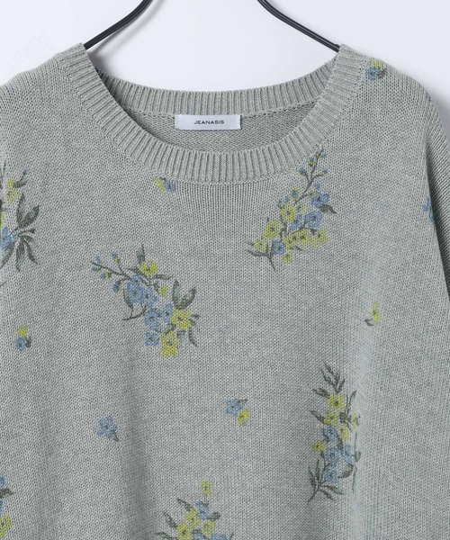 JEANASIS（ジーナシス）の「コットンフラワープリントプルオーバー/650165（ニット/セーター・レディース・ホワイト系その他/ブラック系その他/グレー系その他・FREE）」の9枚目の写真