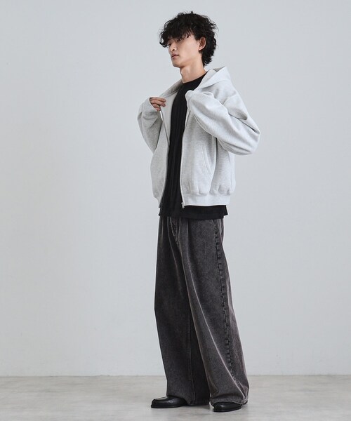 tk.TAKEO KIKUCHI（ティーケータケオキクチ）の「ボリュームスリーブジップパーカ（パーカー・メンズ・グレー系4/ブラック/モスグリーン・02/03）」の13枚目の写真