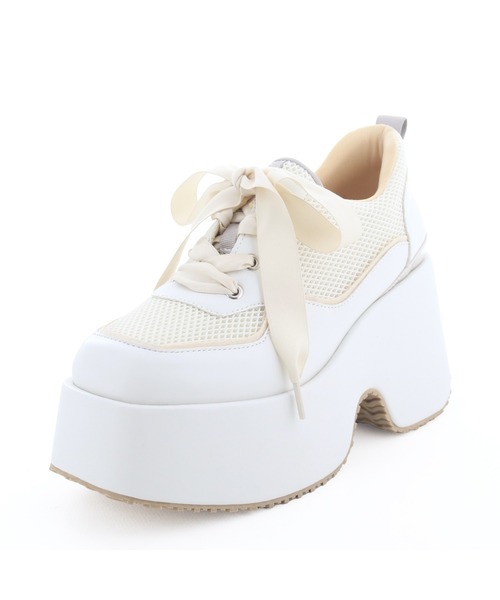 byあしながおじさん（バイアシナガオジサン）の「防滑｜厚底レースアップマニッシュ　8990039（その他シューズ・レディース・アイボリー/ブラック・LL/L/M/S）」の3枚目の写真