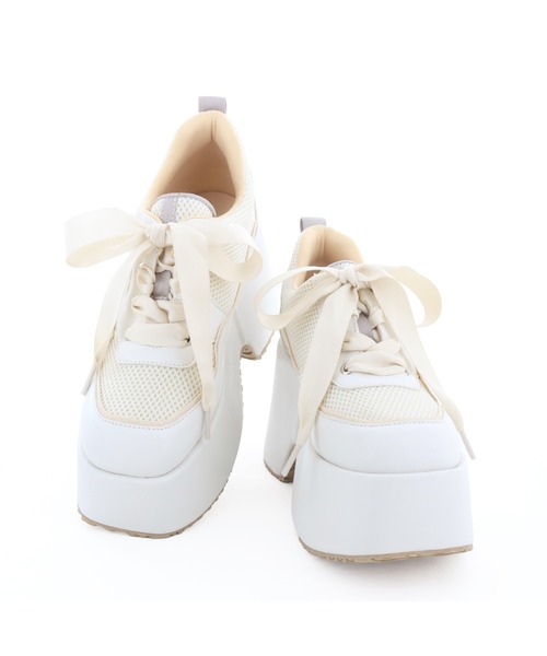 byあしながおじさん（バイアシナガオジサン）の「防滑｜厚底レースアップマニッシュ　8990039（その他シューズ・レディース・アイボリー/ブラック・LL/L/M/S）」の8枚目の写真