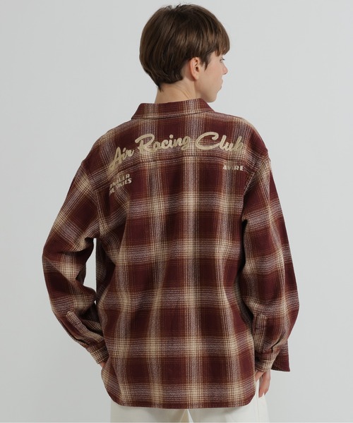 AVIREX（アヴィレックス）の「OMBRE CHECK SHIRT（シャツ/ブラウス・レディース・バーガンディー/グリーン/チャコールグレー・F）」の3枚目の写真