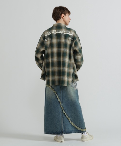 AVIREX（アヴィレックス）の「OMBRE CHECK SHIRT（シャツ/ブラウス・レディース・バーガンディー/グリーン/チャコールグレー・F）」の11枚目の写真