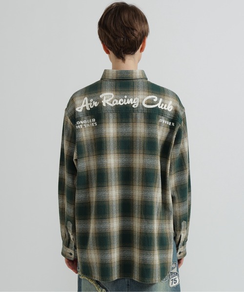 AVIREX（アヴィレックス）の「OMBRE CHECK SHIRT（シャツ/ブラウス・レディース・バーガンディー/グリーン/チャコールグレー・F）」の14枚目の写真