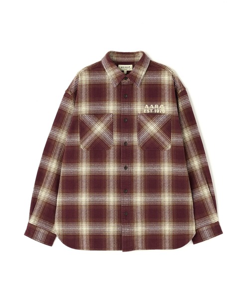 AVIREX（アヴィレックス）の「OMBRE CHECK SHIRT（シャツ/ブラウス・レディース・バーガンディー/グリーン/チャコールグレー・F）」の7枚目の写真