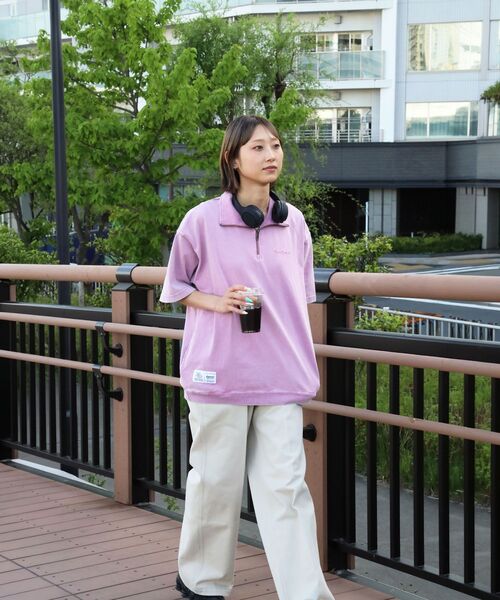 BEN DAVIS(ベンデイビス)の「【BEN DAVIS(ベンデイビス)】VNTG 1/4 TOP / ハーフジップ 半袖 加工 ワンポイント 刺繍 シンプル(Tシャツ/カットソー・メンズ・ピンク系その他2/カーキ/ブラック・X-LARGE/LARGE/MEDIUM)」の7枚目の写真