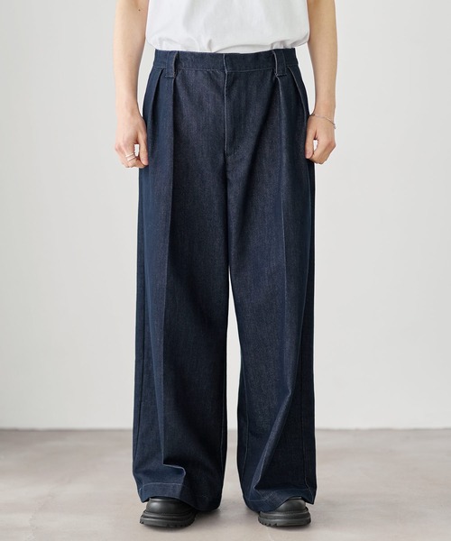 ETELIO(エテリオ)の「WASH-FAST 2タックセンタープレスデニムスラックス(デニムパンツ・メンズ・ブラック/ネイビー/ブラウン・S/M/L/XL)」の19枚目の写真