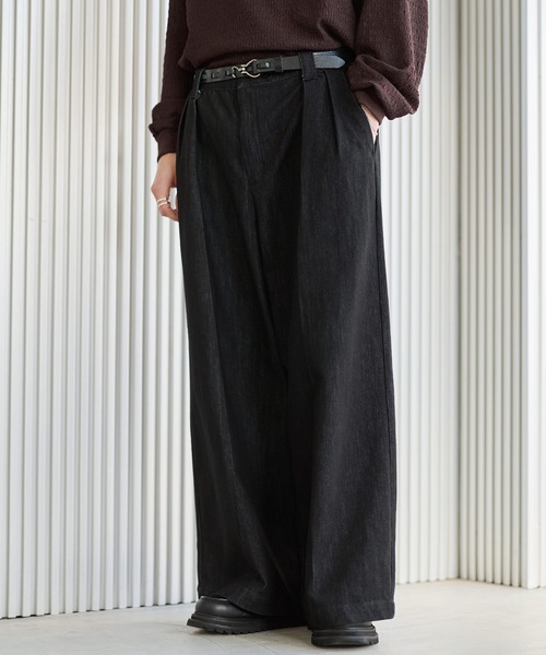 ETELIO(エテリオ)の「WASH-FAST 2タックセンタープレスデニムスラックス(デニムパンツ・メンズ・ブラック/ネイビー/ブラウン・S/M/L/XL)」の6枚目の写真