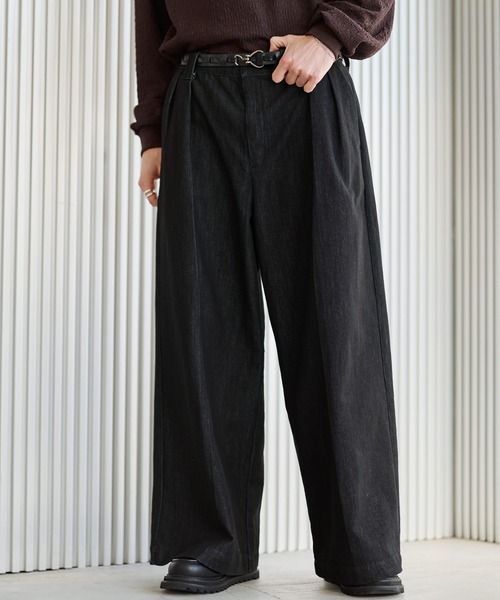 ETELIO(エテリオ)の「WASH-FAST 2タックセンタープレスデニムスラックス(デニムパンツ・メンズ・ブラック/ネイビー/ブラウン・S/M/L/XL)」の7枚目の写真