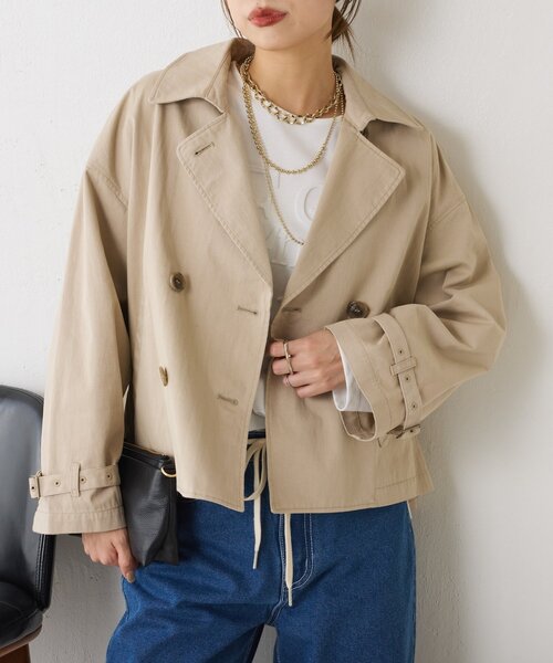 セール】ショートトレンチジャケット（トレンチコート）｜Jena espace