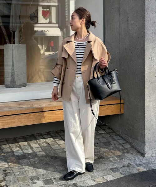 NOLLEY’S(ノーリーズ)の「HINERIフラップトートバッグ(トートバッグ・レディース・ブラック/ライトベージュ・FREE)」の8枚目の写真