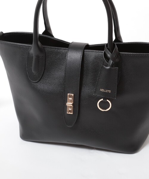 NOLLEY’S(ノーリーズ)の「HINERIフラップトートバッグ(トートバッグ・レディース・ブラック/ライトベージュ・FREE)」の4枚目の写真