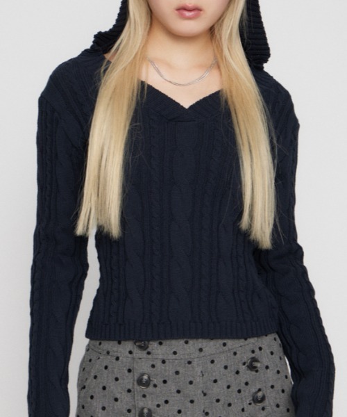 CABLE HOODIE ニット（ニット/セーター）｜LAGUA GEM（ラグアジェム