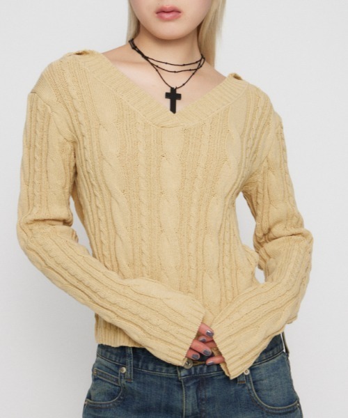 CABLE HOODIE ニット（ニット/セーター）｜LAGUA GEM（ラグアジェム