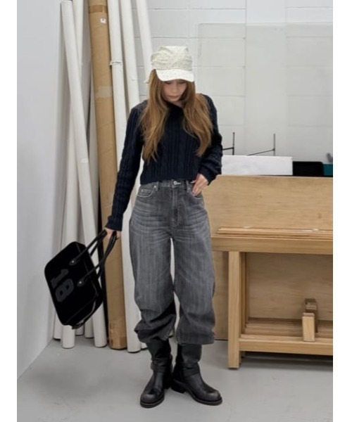 LAGUA GEM(ラグアジェム)の「CABLE HOODIE ニット(ニット/セーター・レディース・ライトイエロー/ライトピンク/ネイビー・FREE)」の20枚目の写真