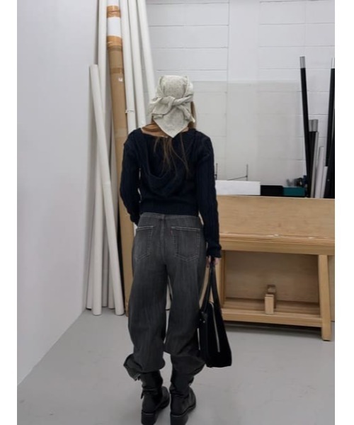 LAGUA GEM(ラグアジェム)の「CABLE HOODIE ニット(ニット/セーター・レディース・ライトイエロー/ライトピンク/ネイビー・FREE)」の21枚目の写真