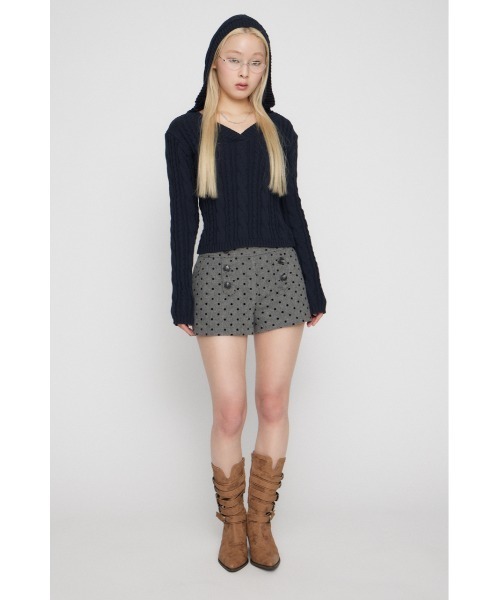 LAGUA GEM(ラグアジェム)の「CABLE HOODIE ニット(ニット/セーター・レディース・ライトイエロー/ライトピンク/ネイビー・FREE)」の9枚目の写真