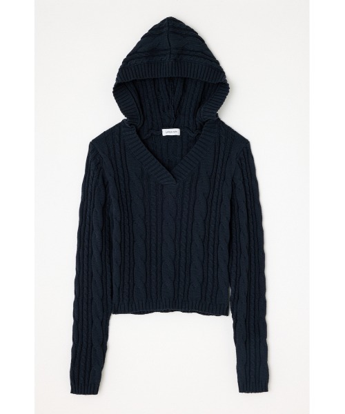 LAGUA GEM(ラグアジェム)の「CABLE HOODIE ニット(ニット/セーター・レディース・ライトイエロー/ライトピンク/ネイビー・FREE)」の10枚目の写真