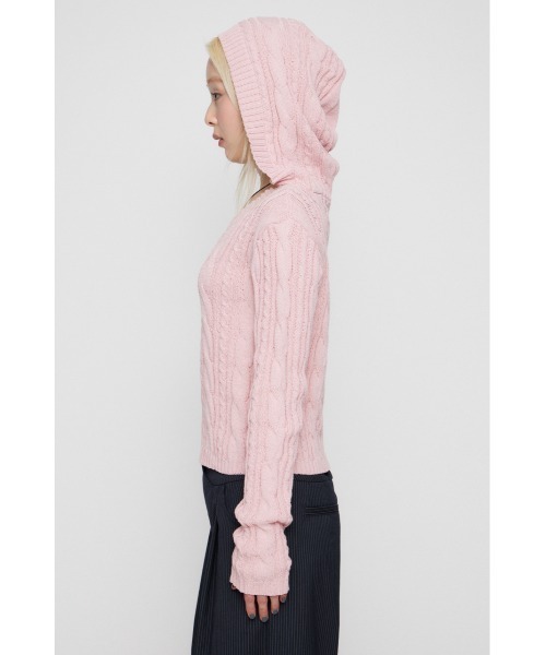 LAGUA GEM(ラグアジェム)の「CABLE HOODIE ニット(ニット/セーター・レディース・ライトイエロー/ライトピンク/ネイビー・FREE)」の15枚目の写真