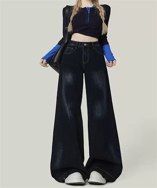 Dream garden(ドリームガーデン)の「Y2Kヴィンテージワイドルーズデニム(デニムパンツ・レディース・ダークブルー・XS/S/L/3XL/M/4XL/2XL/XL)」の15枚目の写真