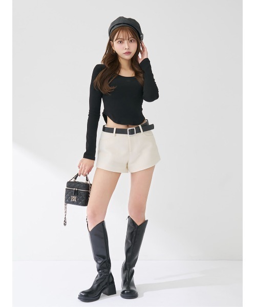 カーブシェイプシルエットロングTシャツ（Tシャツ/カットソー