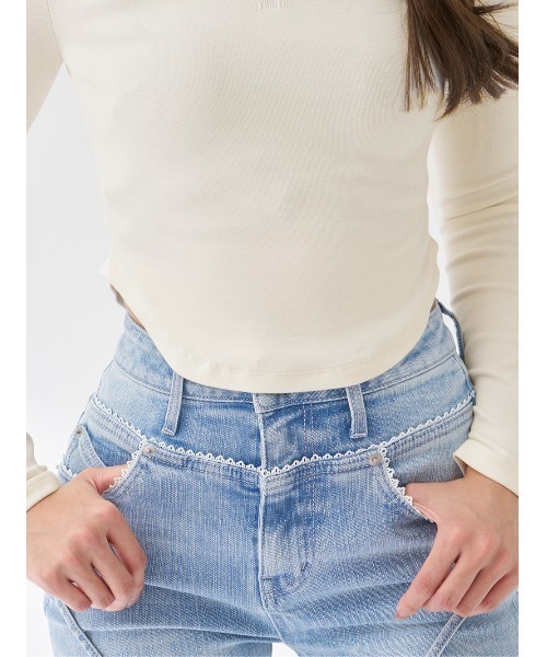 カーブシェイプシルエットロングTシャツ（Tシャツ/カットソー