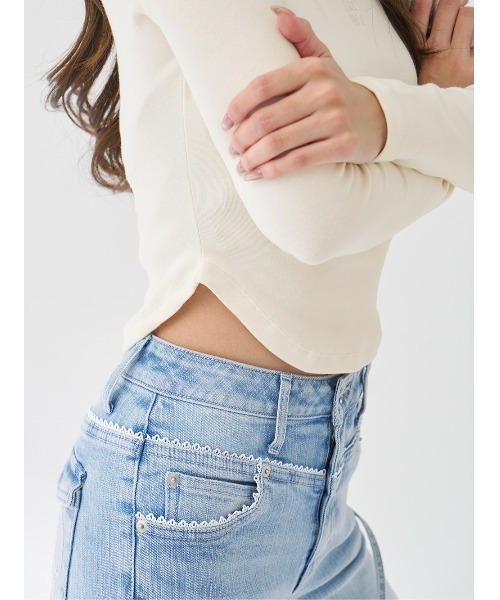 カーブシェイプシルエットロングTシャツ（Tシャツ/カットソー