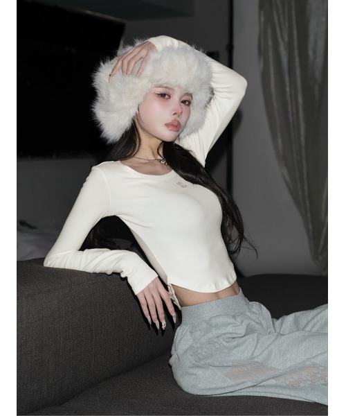 カーブシェイプシルエットロングTシャツ（Tシャツ/カットソー