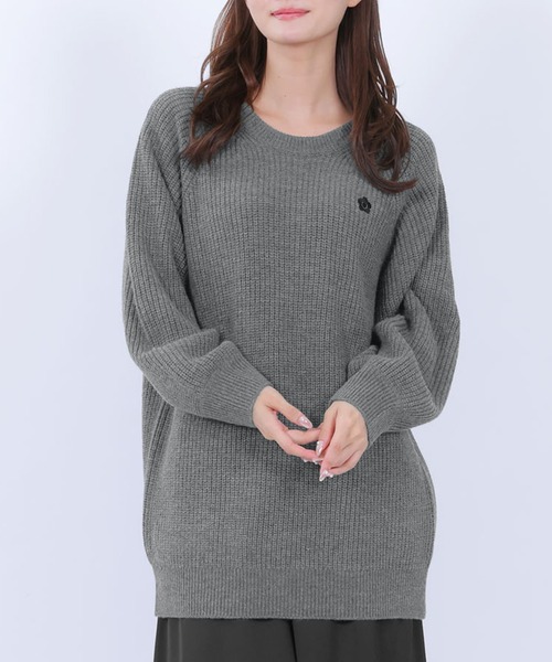 MARY QUANT(マリークワント)の「畦編みイージーニット プルオーバー(ニット/セーター・レディース・キャメル/ネイビー/グレー/ブラック・M)」の3枚目の写真