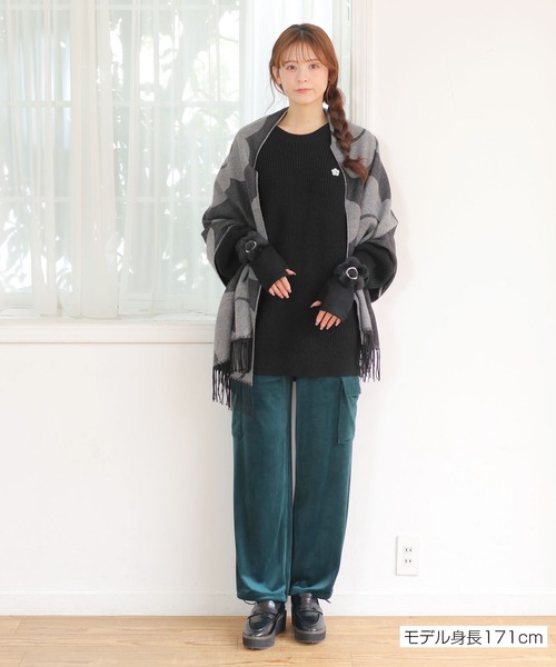 MARY QUANT(マリークワント)の「畦編みイージーニット プルオーバー(ニット/セーター・レディース・キャメル/ネイビー/グレー/ブラック・M)」の8枚目の写真