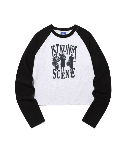 ISTKUNST(イストクンスト)の「SCENE BAND RAGLAN LS TEE_LIGHT GREY(IK2FSMT553A)(Tシャツ/カットソー・レディース・ライトグレー・S/M)」の1枚目の写真
