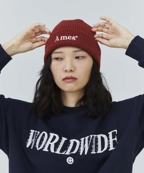 AMESWORLDWIDE（アメスワールドワイド）の「BASIC LOGO BEANIE BRICK（ニットキャップ/ビーニー・レディース・その他・FREE）」の2枚目の写真