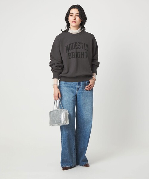 green label relaxing（グリーンレーベルリラクシング）の「フェード カレッジ ロゴ スウェット プルオーバー（スウェット・レディース・ダークグレー/オフホワイト/ブラウン系・FREE）」の13枚目の写真