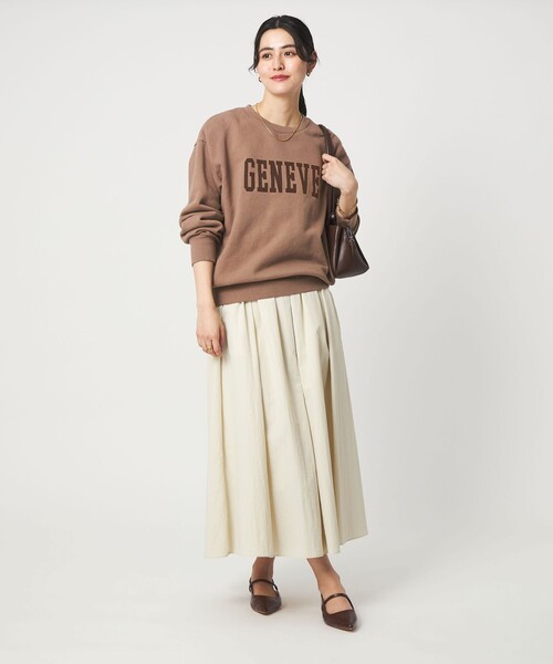 green label relaxing（グリーンレーベルリラクシング）の「フェード カレッジ ロゴ スウェット プルオーバー（スウェット・レディース・ダークグレー/オフホワイト/ブラウン系・FREE）」の19枚目の写真