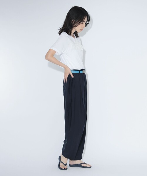 maturely(マチュアリー)の「【7/24再値下げ】レース タイ ショートスリーブ(Tシャツ/カットソー・レディース・ブラック/オフホワイト・1/0)」の3枚目の写真