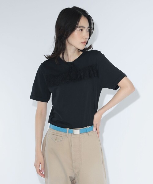 maturely(マチュアリー)の「【7/24再値下げ】レース タイ ショートスリーブ(Tシャツ/カットソー・レディース・ブラック/オフホワイト・1/0)」の9枚目の写真