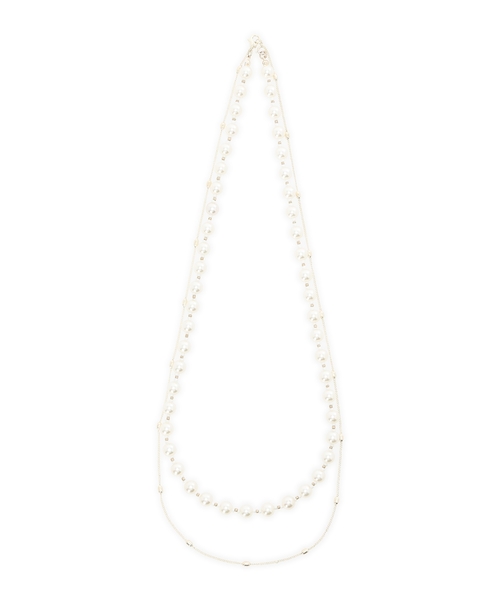 A/C DESIGN BY ALPHA CUBIC（エーシーデザインバイアルファキュービック）の「2連パールネックレス【2本セット】（ネックレス・レディース・ゴールド・フリー）」の3枚目の写真