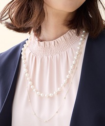 A/C DESIGN BY ALPHA CUBIC（エーシーデザインバイアルファキュービック）の「2連パールネックレス【2本セット】（ネックレス）」