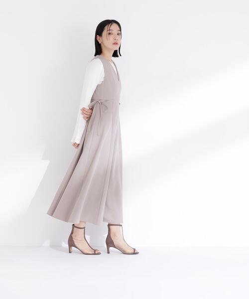 NATURAL BEAUTY BASIC(ナチュラルビューティーベーシック)の「◇サイドリボンジャンスカ(ジャンパースカート・レディース・ベージュ/ブラウン・SMALL/MEDIUM/P/S)」の7枚目の写真