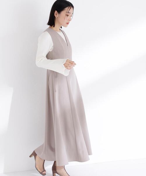 NATURAL BEAUTY BASIC(ナチュラルビューティーベーシック)の「◇サイドリボンジャンスカ(ジャンパースカート・レディース・ベージュ/ブラウン・SMALL/MEDIUM/P/S)」の10枚目の写真